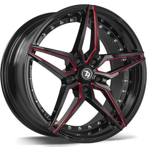 STATUSFÄLGAR SV-AR BLACK GLOSSY MILLED RED 8.5x19 5/120 ET30 CB74.1