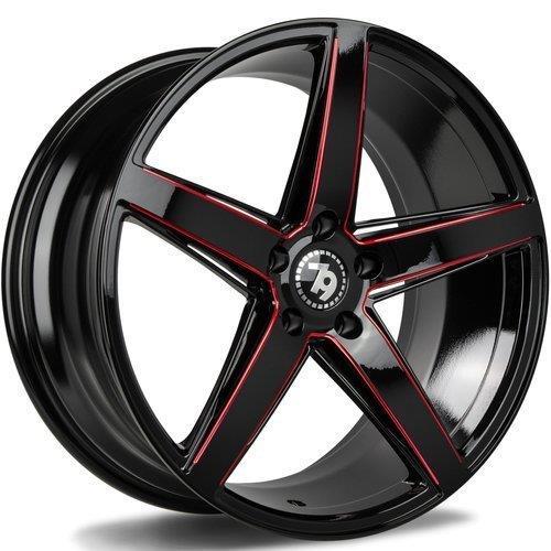 SEVENTY9 SV-N BLACK GLOSSY MILLED RED 9.5x19 5/120 ET35 CB72.6