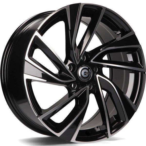 STATUSFÄLGAR MONACO BLACK FRONT POLISHED 8x18 5/112 ET45 CB57.1