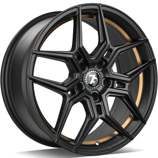 SEVENTY9 SV-B BLACK MATT GOLD INNER LIP 8x18 5/112 ET35 CB66.6