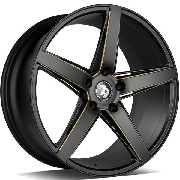 SEVENTY9 SV-N BLACK MATT MILLED GOLD 8.5x19 5/112 ET35 CB66.6