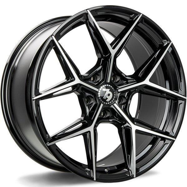 STATUSFÄLGAR SCF-B BLACK FRONT POLISHED 8x18 5/112 ET35 CB66.5