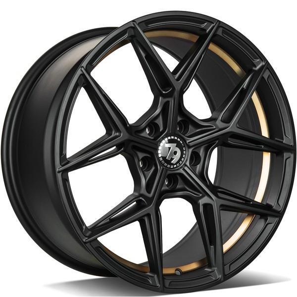 STATUSFÄLGAR SCF-B BLACK MATT GOLD INNER LIP 8x18 5/120 ET30 CB72.6