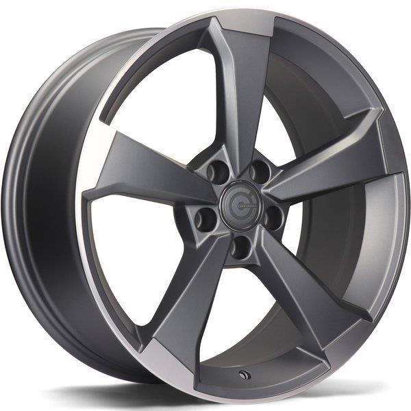 STATUSFÄLGAR TWISTER MATT ANTHRACITE FRONT POLISHED 8.5x19 5/112 ET30 CB66.5
