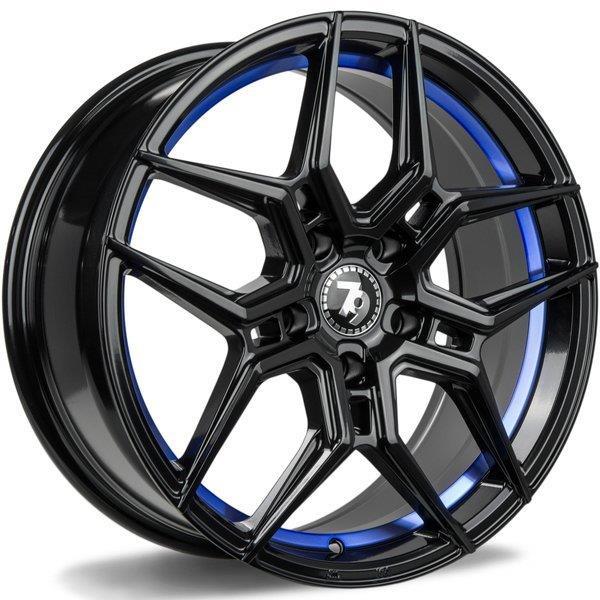 SEVENTY9 SV-B BLACK GLOSSY BLUE INNER LIP 9.5x19 5/120 ET38 CB74.1