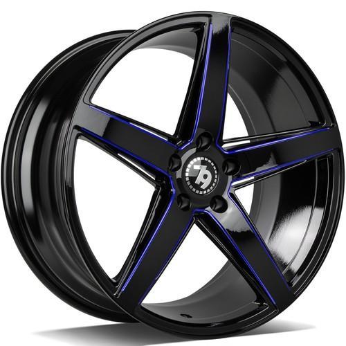 SEVENTY9 SV-N BLACK GLOSSY MILLED BLUE 9x18 5/112 ET40 CB66.6
