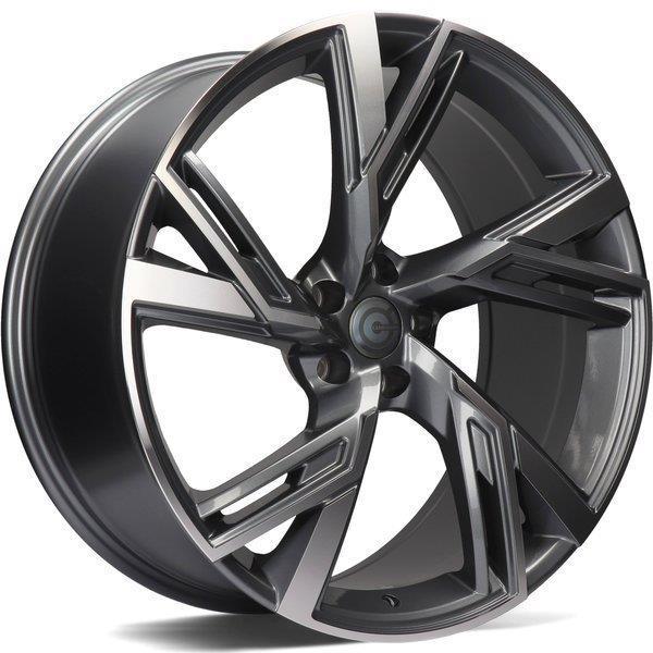 STATUSFÄLGAR RICH ANTHRACITE FRONT POLISHED 8.5x19 5/112 ET30 CB66.5