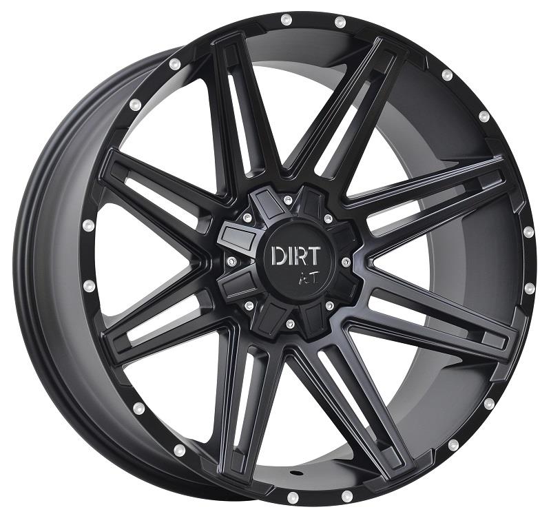 DIRT A.T D88 FLATBLACK MILLED RIVETS 8x18 5/118-130 ET48 CB84.1
