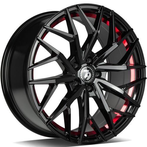 SEVENTY9 SV-C BLACK GLOSSY RED INNER LIP 8.5x19 5/114.3 ET40 CB73.1
