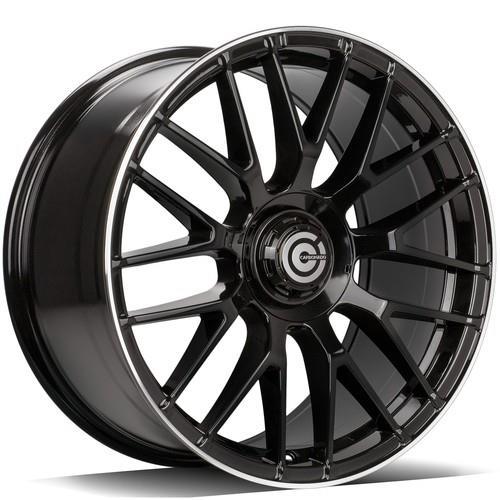 STATUSFÄLGAR DARK BLACK GLOSSY LIP POLISHED 8.5x19 5/112 ET35 CB66.5