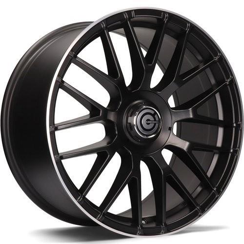 STATUSFÄLGAR DARK MATT BLACK LIP POLISHED 8x18 5/112 ET35 CB66.5
