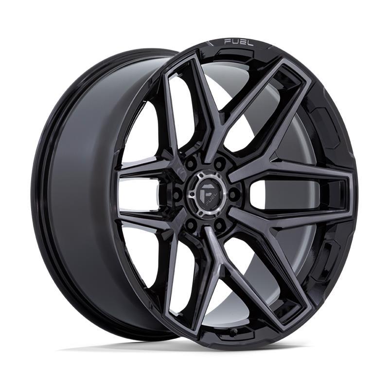 FUEL FLUX GLOSS BLACK BRUSH FC GRAY DDT 9.5x22 6/139.7 ET20 CB106.1