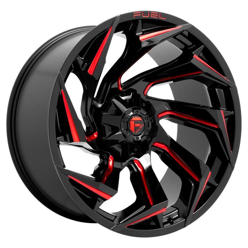 FUEL D755 REACTION GLOSS BLACK MILLED W/ RED TINT 9x17 5/114.3-127 ET-12 CB78.1