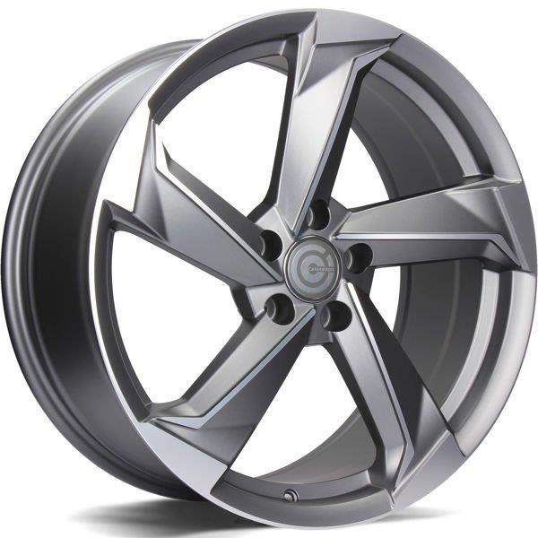 STATUSFÄLGAR TWIST MATT ANTHRACITE FRONT POLISHED 8x18 5/112 ET35 CB66.5