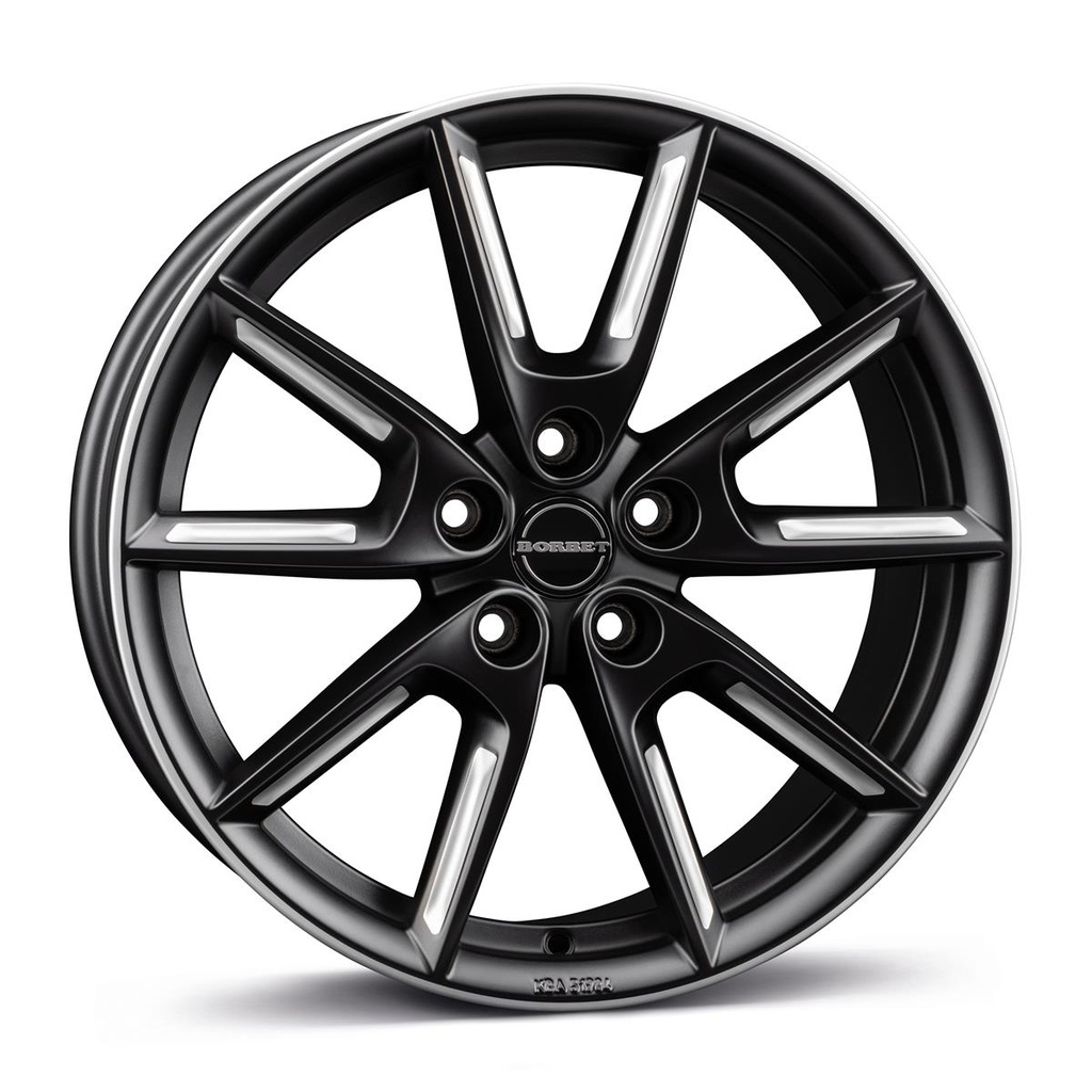 BORBET LX18 BLACK MATT SILV SPOKE RIM 8x18 5/112 ET40 CB66.6