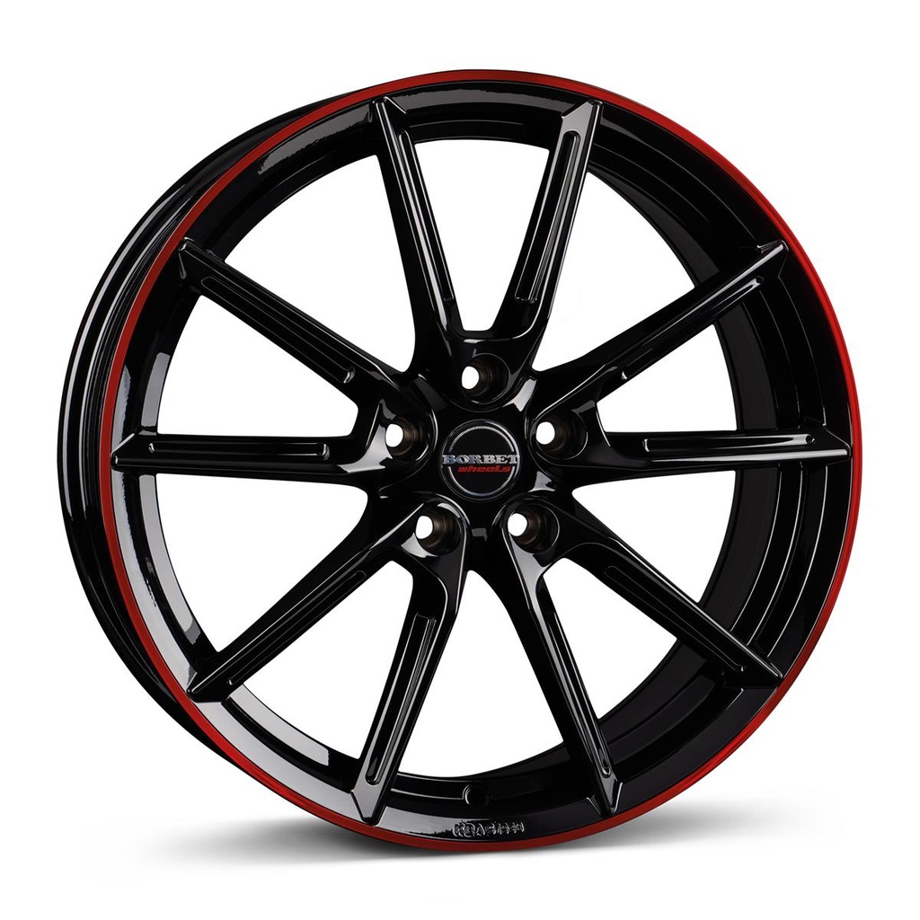 BORBET LX18 BLACK GLOSS RIM RED 8x18 5/114.3 ET40 CB72.5