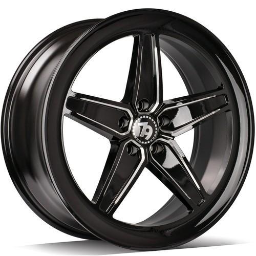 STATUSFÄLGAR SV-Y BLACK GLOSSY EDGES POLISHED 9x20 5/112 ET35 CB66.6