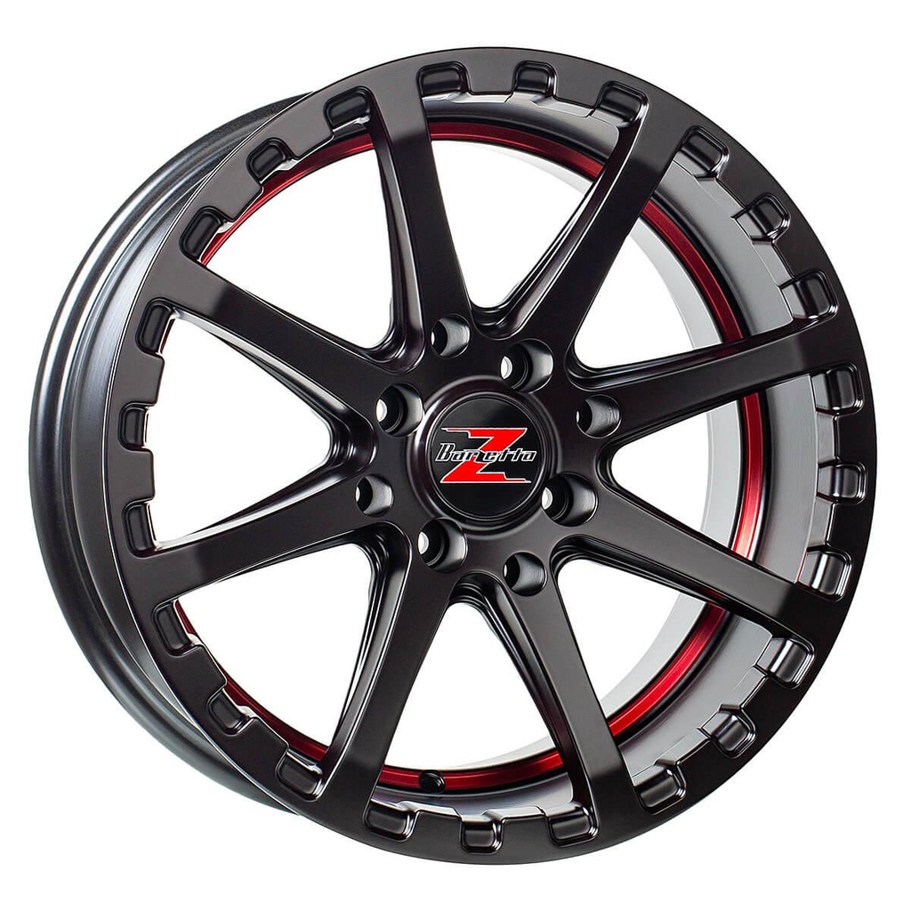 BARZETTA ATV SATIN BLACK WITH RED STRIPE 7x16 4/156 ET10 CB89.1