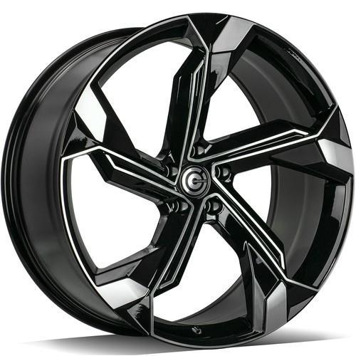 STATUSFÄLGAR SUPERSTAR BLACK FRONT POLISHED 9.5x21 5/112 ET25 CB66.5