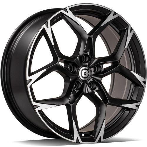 STATUSFÄLGAR MONSTER MATT BLACK FRONT POLISHED 8x18 5/112 ET40 CB57.1