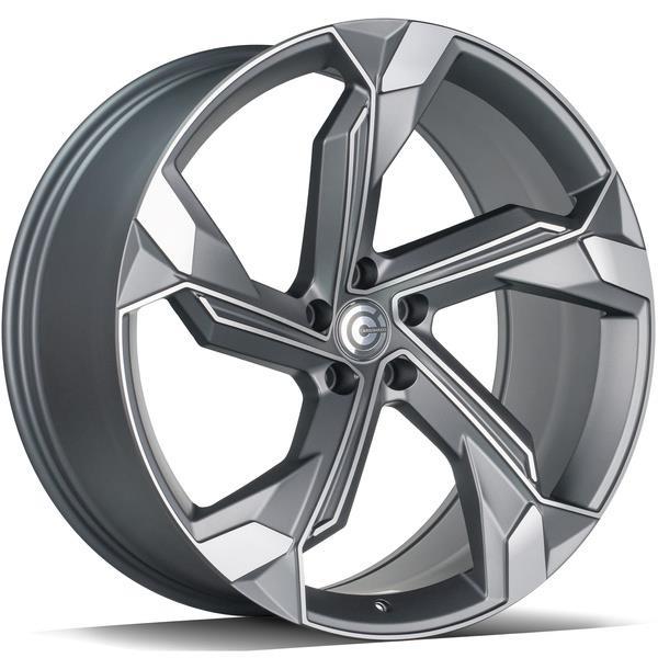 STATUSFÄLGAR SUPERSTAR MATT ANTHRACITE FRONT POLISHED 9.5x21 5/112 ET25 CB66.5