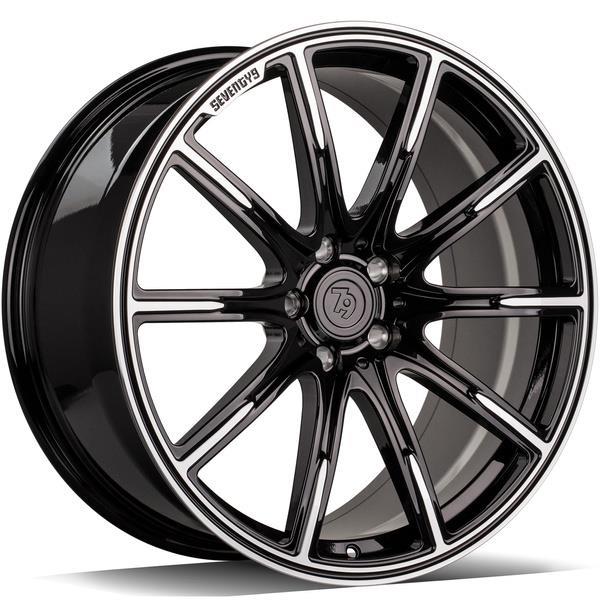 STATUSFÄLGAR MF.11 BLACK FRONT POLISHED 10x23 5/130 ET30 CB84.1
