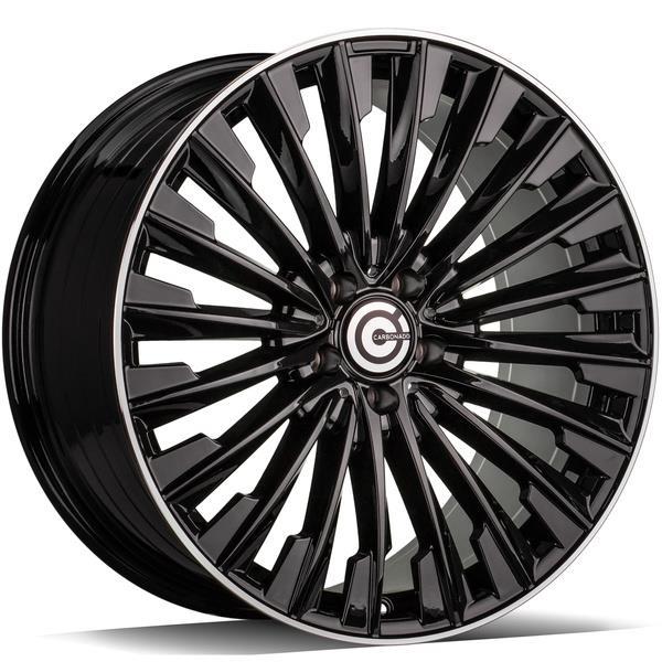 STATUSFÄLGAR ACTION BLACK GLOSSY LIP POLISHED 8.5x20 5/112 ET30 CB66.6