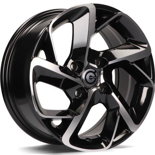 STATUSFÄLGAR NANTES BLACK FRONT POLISHED 7x16 4/108 ET25 CB65.1