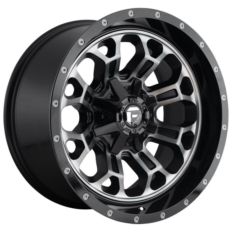 FUEL FC561 GLOSS MACHINED DOUBLE DARK TINT 9x17 5/114.3-127 ET-12 CB78.1