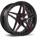 STATUSFÄLGAR SV-AR BLACK GLOSSY MILLED RED 8.5x19 5/120 ET30 CB74.1