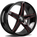 SEVENTY9 SV-N BLACK GLOSSY MILLED RED 8x18 5/120 ET30 CB72.6