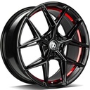 STATUSFÄLGAR SCF-B BLACK GLOSSY RED INNER LIP 9.5x19 5/120 ET35 CB72.6