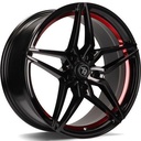 STATUSFÄLGAR SV-A BLACK GLOSSY RED INNER LIP 8x18 5/114.3 ET40 CB73.1