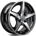 STATUSFÄLGAR CROW BLACK FRONT POLISHED 5.5x13 4/100-98 ET30 CB67.1