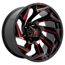 FUEL D755 REACTION GLOSS BLACK MILLED W/ RED TINT 9x17 5/114.3-127 ET-12 CB78.1