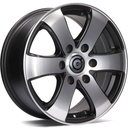 STATUSFÄLGAR MAMMUTH MATT BLACK FRONT POLISHED 7x16 6/130 ET50 CB84.1