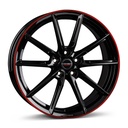 BORBET LX18 BLACK GLOSS RIM RED 8x18 5/108 ET45 CB72.5
