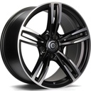 STATUSFÄLGAR DIAMOND MATT BLACK FRONT POLISHED 8x17 5/120 ET33 CB72.6