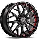 STATUSFÄLGAR SSF-1 BLACK GLOSSY RED INNER LIP 7.5x17 5/114.3 ET40 CB73.1