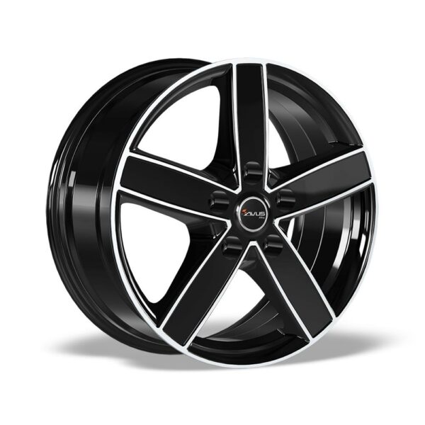 AVUS AC V51 Black Polished 6.5x16 5108 ET45 CB65.1 Alumiinivanteet 7676 1