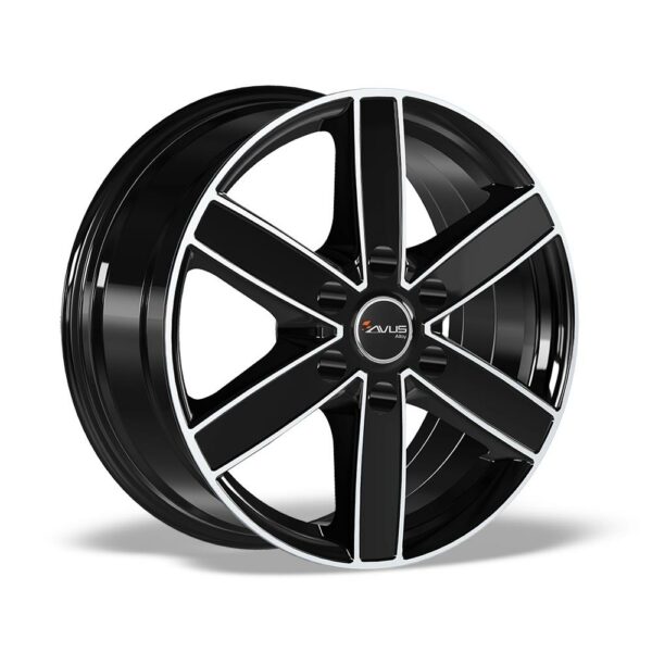 AVUS AC V61 Black Polished 6.5x16 6125 ET68 CB74.1 Alumiinivanteet 7715 1