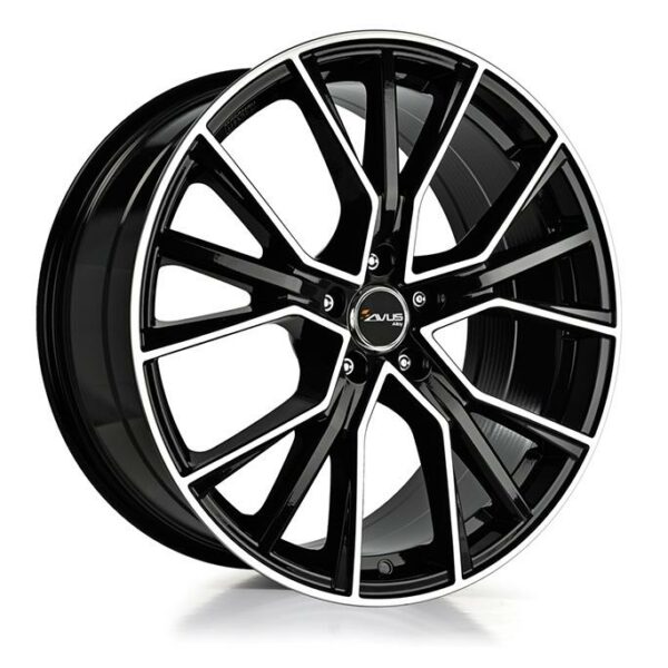 AVUS AF18 Black Polished 8.0x18 5112 ET28 CB66.6 Alumiinivanteet 5073 1