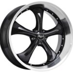 B818 Glossblack machined lip 8.5x22 5/115 ET15 CB73.1