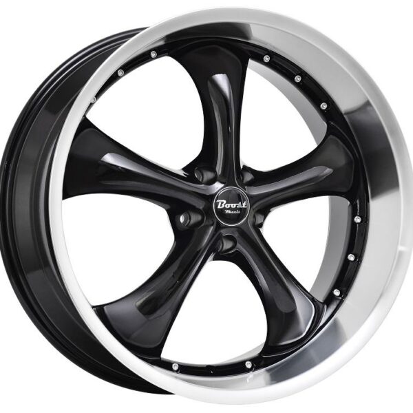 B818 Glossblack machined lip 8.5x22 5115 ET15 CB73.1 Alumiinivanteet 29704 1