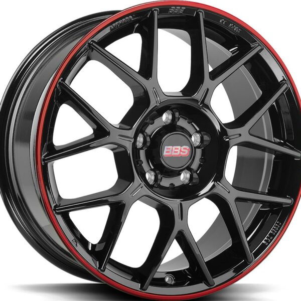 BBS XR Black Red 8.5x19 5112 ET44 CB82.0 Alumiinivanteet 24190 1