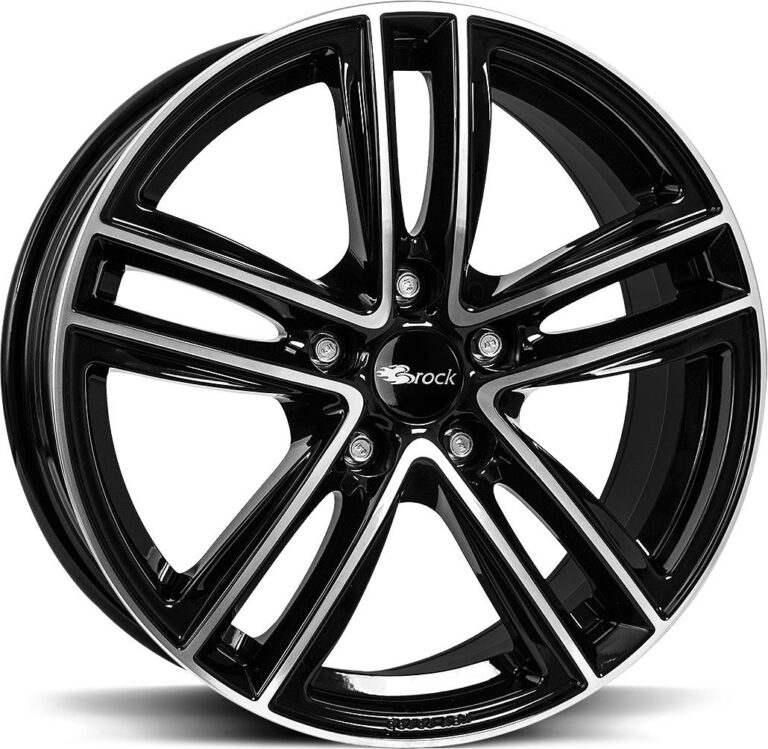 BROCK RC27 Black Full Polish 8.0x19 51143 ET42 CB66.1 Alumiinivanteet 13136 1