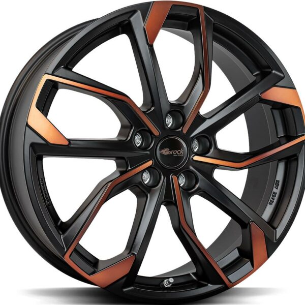 BROCK RC34 Black Orange Matt 8.0x18 5112 ET45 CB57.1 Alumiinivanteet 34352 1