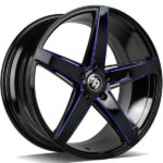 SEVENTY9 SV-N BLACK GLOSSY MILLED BLUE 9x18 5/120 ET35 CB72.6