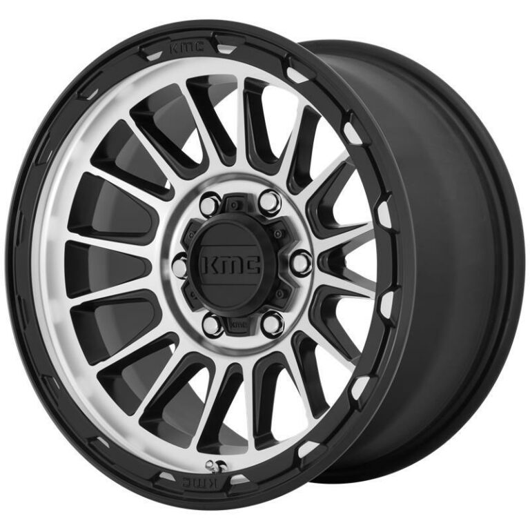 KM542 Satin Black Machined 7.0x16 5110 ET30 CB72.6 Alumiinivanteet 27132 1