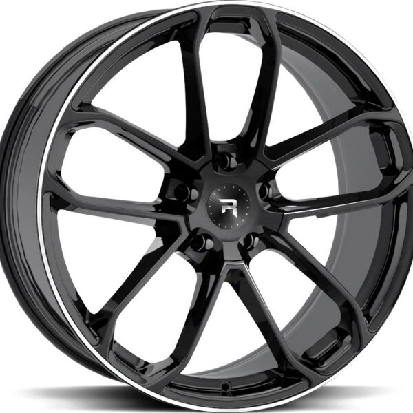 R SERIES R14 Black Polish 10.0x22 5112 ET35 CB66.6 Alumiinivanteet 8693 1